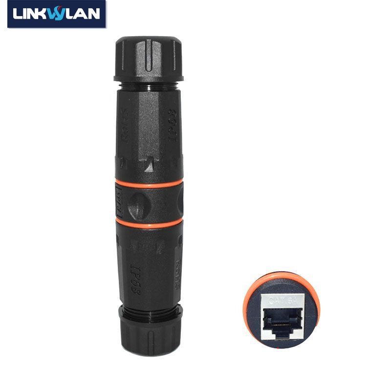 Ethernet LAN CAT6A ป้องกัน IP68 M23 RJ45 กันน้ํา Connector RJ 45 หญิงสายเคเบิลเครือข่ายอะแดปเตอร์ขยาย