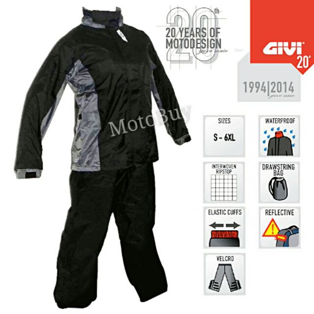 GIVI RAINCOAT / ชุดกันฝน ( RRS07. ขวาน)