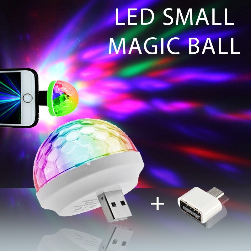 ไฟเทคจิ๋ว LED Small Magic Ball 4W ไฟเทค ไฟงานปาร์ตี้ ไฟจิ๋ว เสียบUSB เสียบโทรศัพท์ได้