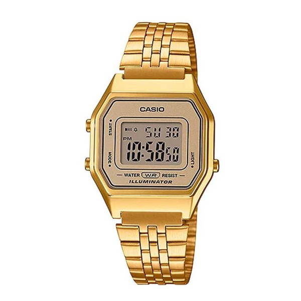 Casio Standard นาฬิกาข้อมือผู้หญิง สายสแตนเลส รุ่น LA680,LA680WGA,LA680WGA-9,LA680WGA-9DF - สีทอง
