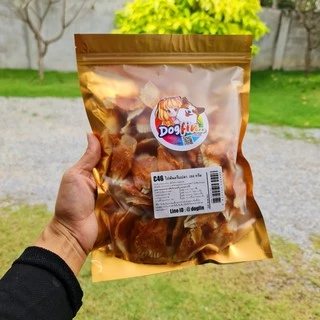 Dogfin ไก่พันครีบปลาอบแห้ง100% เสริมแคลเซียมสำหรับสุนัข