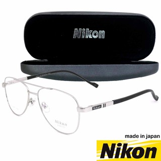 Nikon แว่นตา รุ่น 1404 สีเงิน กรอบเต็ม ขาสปริง วัสดุ นิกเกิลฟรี (สำหรับตัดเลนส์) Eyeglasses