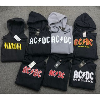 เสื้อกันหนาวเสื้อฮู้ดดี้พิมพ์ลาย Merchandise Band Nirvana AC DC