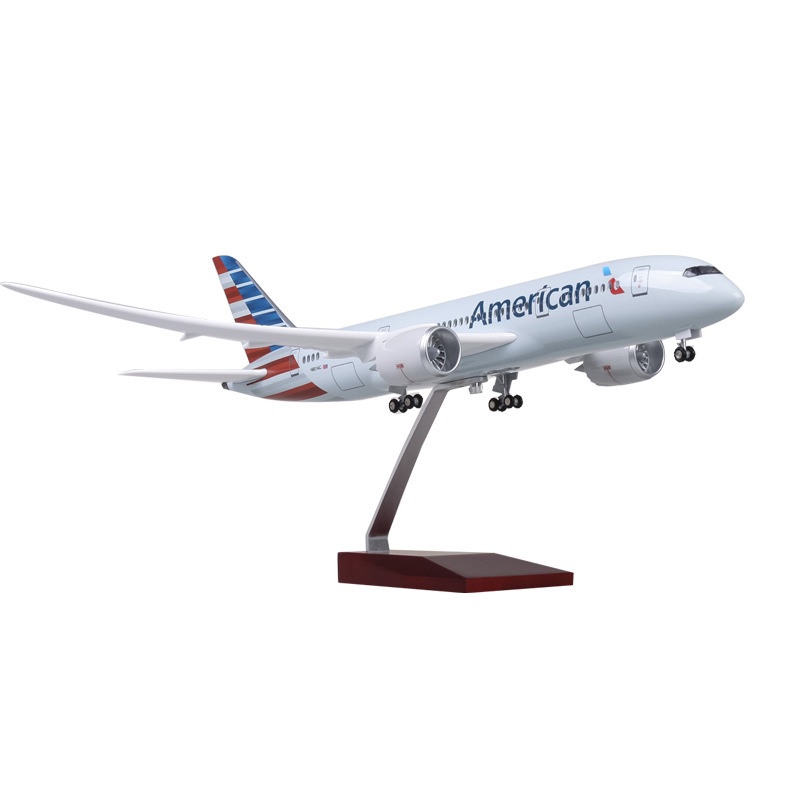 [47cm] โมเดลเครื่องบิน American airline B787 ลำใหญ่ ทำด้วยเหล็ก มีล้อและฐานตั้งโชว์ sale 1:130 - ของเล่น ของขวัญ