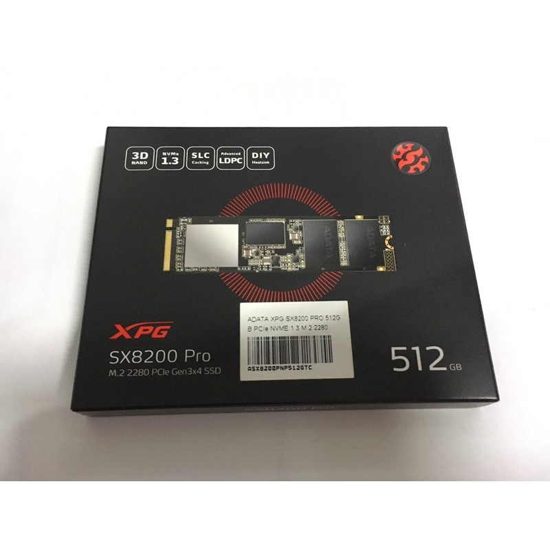 ADATA XPG SX8200 PRO M.2 2280 NVMe 512 GB (เอสเอสดี) SSD  (ASX8200PNP-512GT-C)