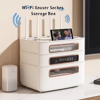 WiFi Router Storage Box Wire TV Set Top Box Shelf Socket Optical Cat Placement Wireless Finishing Organizer iJ3p