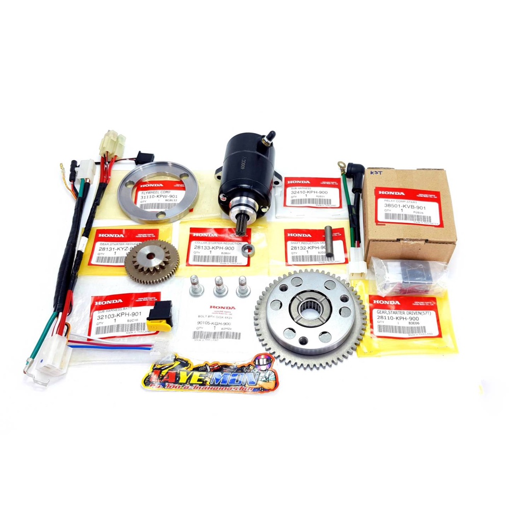 ชุดแปลงสตาร์ทมือ ชุดสตาร์ทมือ wave125s wave125r wave125x dream125 รุ่นคาร์บู ไดร์แต่ง 400cc. ลูกโต+1