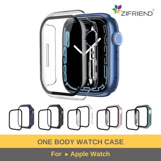 Zifriend เคส สําหรับ Appl* Watch iWatch S8 S7 Series 8 7 SE 6 5 4 3 2 1/40 41 44 45 มม. ONE BODY เคส พร้อมกระจกนิรภัย