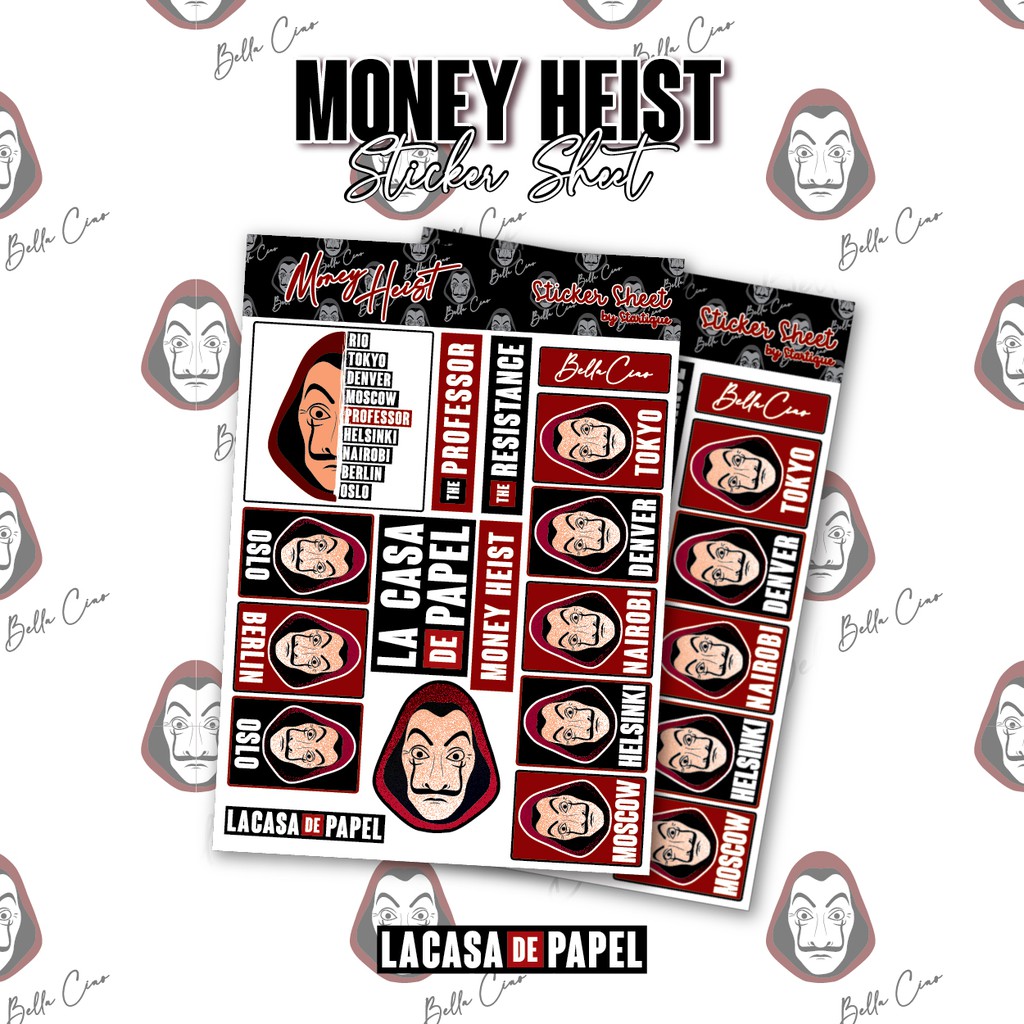 แผ่นสติ๊กเกอร์ Money Heist