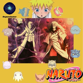 โปสเตอร์กระดาษคราฟท์ Naruto "Rikudousennin Obito&amp;Madara" ขนาด 50.5x35 ซม.