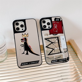 Casetify BASQUIAT เคสโทรศัพท์มือถือ TPU กันกระแทก มีกระจก สําหรับ iPhone 14 Pro MAX 13 12 11 Pro MAX XR X XS MAX 7 8 Plus