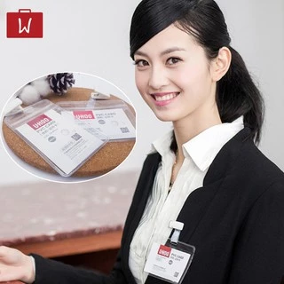 Oneworkstory ที่ใส่บัตรพนักงาน |หนาพิเศษ600mic ซิปกันน้ำ PVC| ที่ห้อยบัตร คลิปหนีบ สายคล้องคอ ซองใส่บัตร id card holder