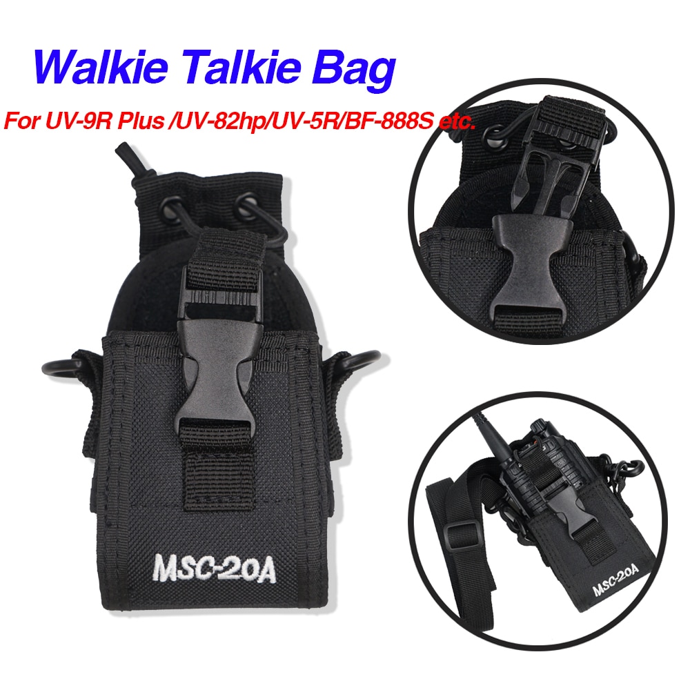 MSC-20A Walkie Talkie กระเป๋าไนลอนกระเป๋า Holster พกพาสําหรับ Baofeng UV-9R Plus UV5R UV82 bf888S UV