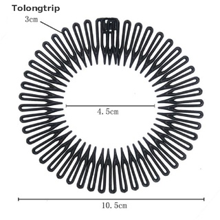 Tolongtrip&gt; ที่คาดผมพลาสติก วงกลม ประดับเพชร แบบยืดหยุ่น