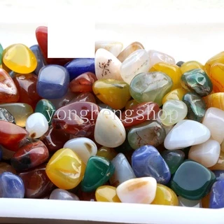 หินโมราคริสตัลธรรมชาติ หลากสีสัน ขนาด 100 กรัม สําหรับตกแต่งสวน ตู้ปลา