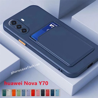 สําหรับ huawei Nova Y71 Y70 NovaY70 เคสโทรศัพท์ แบบบาง ช่องเสียบการ์ดสี เคสซิลิโคนนิ่ม กันกระแทก เลนส์กล้อง ฝาครอบด้านหลัง