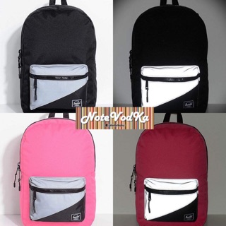 กระเป๋า Herschel Supply Co. ของแท้ มือหนึ่ง รุ่น Settlement neon black/pink พิเศษมีแถบสะท้อนแสง ตามรูป