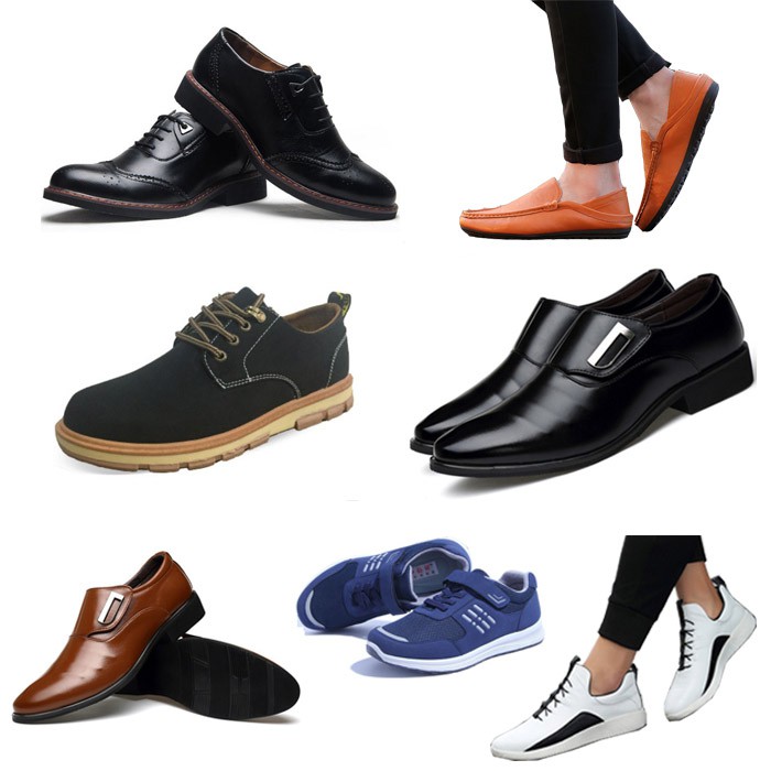 （ลดล้างสต็อก 4）รองเท้าหนัง รองเท้าแฟชั่นผู้ชาย Minimalish Business Casual Leather Men Shoes