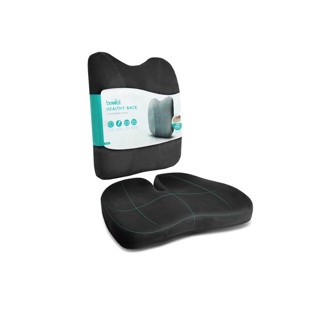 [รุ่นอัพเกรด] Bewell เซ็ตเบาะรองหลังทรงสูง รุ่นยอดฮิต และเบาะรองนั่งเพื่อสุขภาพ Ergonomic seat cushion พัฒนาร่วมกับนักกายภาพ รุ่น Gentle Softpulse