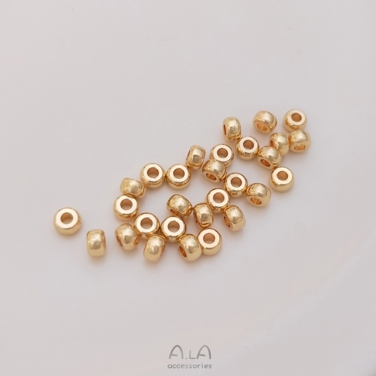 เครื่องประดับDIYขายส่ง ลูกปัดสองชั้น ชุบทอง 14k แฮนด์เมด เครื่องประดับ DIY[ลูกปัด/ปะเก็น/ลูกปัดคั่น/สร้อยข้อมือ/สร้อยคอ/ต่างหู]