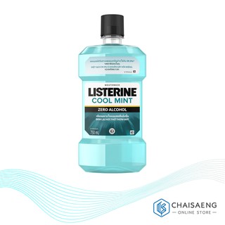 Listerine Mouthwash Cool Mint Zero Alcohol น้ำยาบ้วนปาก ลิสเตอรีน คูลมินต์ ซีโร่ แอลกอฮอล์ 750 มล.