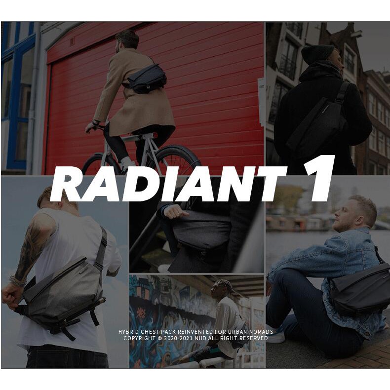 Niid X Urbanature R1 Radiant urban Sling Speedy กระเป๋าสะพายไหล่แฟชั่น กันน้ํา กันขโมย