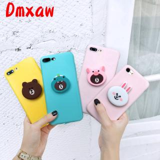 Samsung Galaxy Note 10+ 10 Plus 9 8 5 J7 J2 Prime J6+ J4+ Plus Bear case 3D cartoon cute silicone holder stand bracket