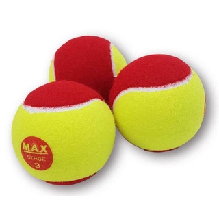 Maax  ลูกเทนนิส MAAX STAGE 3 Red(สีแดง) ลูกเทนนิสสำหรับเด็กอายุ 5-8 ปี ลูกซ้อม ลูกมาตราฐาน (3Balls/Pack) (แพ็คละ 3 ลูก)