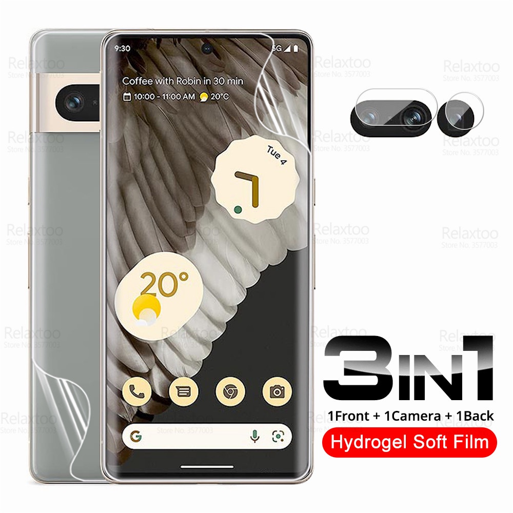 3 in 1 Hydrogel ฟิล์มสําหรับ Google Pixel 9 8 7 Pro XL 7Pro Pixel9 Pixel8 Pixel7 Pro Pixel9Pro XL Pi