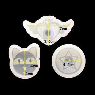 inf แม่พิมพ์เรซิ่นลายการ์ตูนแมวดาวหัวใจสําหรับทําเครื่องประดับ 3 ชิ้น