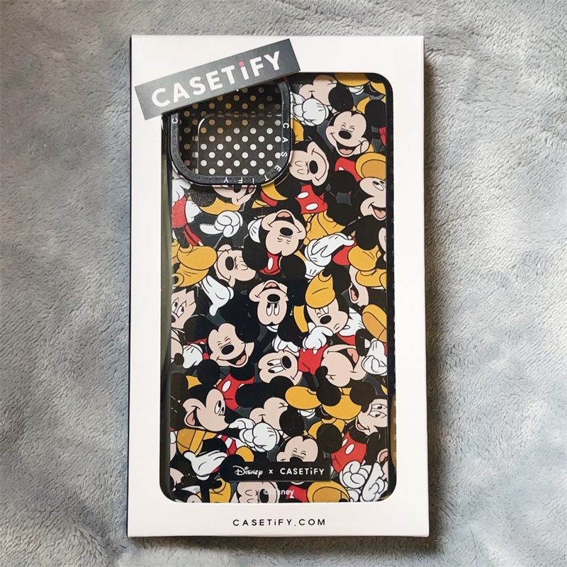 Casetify X เคสโทรศัพท์มือถือ ซิลิโคนนุ่ม ลายมิกกี้เมาส์ สีดํา สําหรับ IPhone 13 Pro MAX 12 Pro MAX 11 Pro MAX XS MAX XR X 7 8 Plus