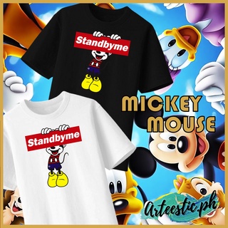 Mickey Mouse Stand By Me 9 Tshirt High Quality Cotton Unisex 7 Colors Asia size