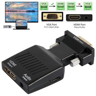 VGA TO HDMI Converter with Audio Full HD