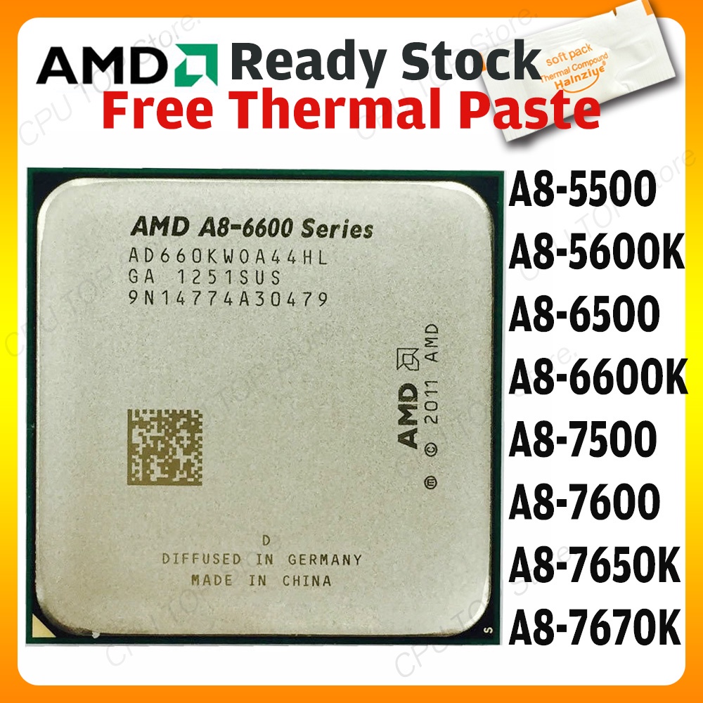 Amd A8-5500 A8-5600K A8-6500 A8-6600K ซ็อกเก็ต FM2 A8-7500 A8-7600 A8-7650K A8-7670K ซ็อกเก็ต FM2 + 