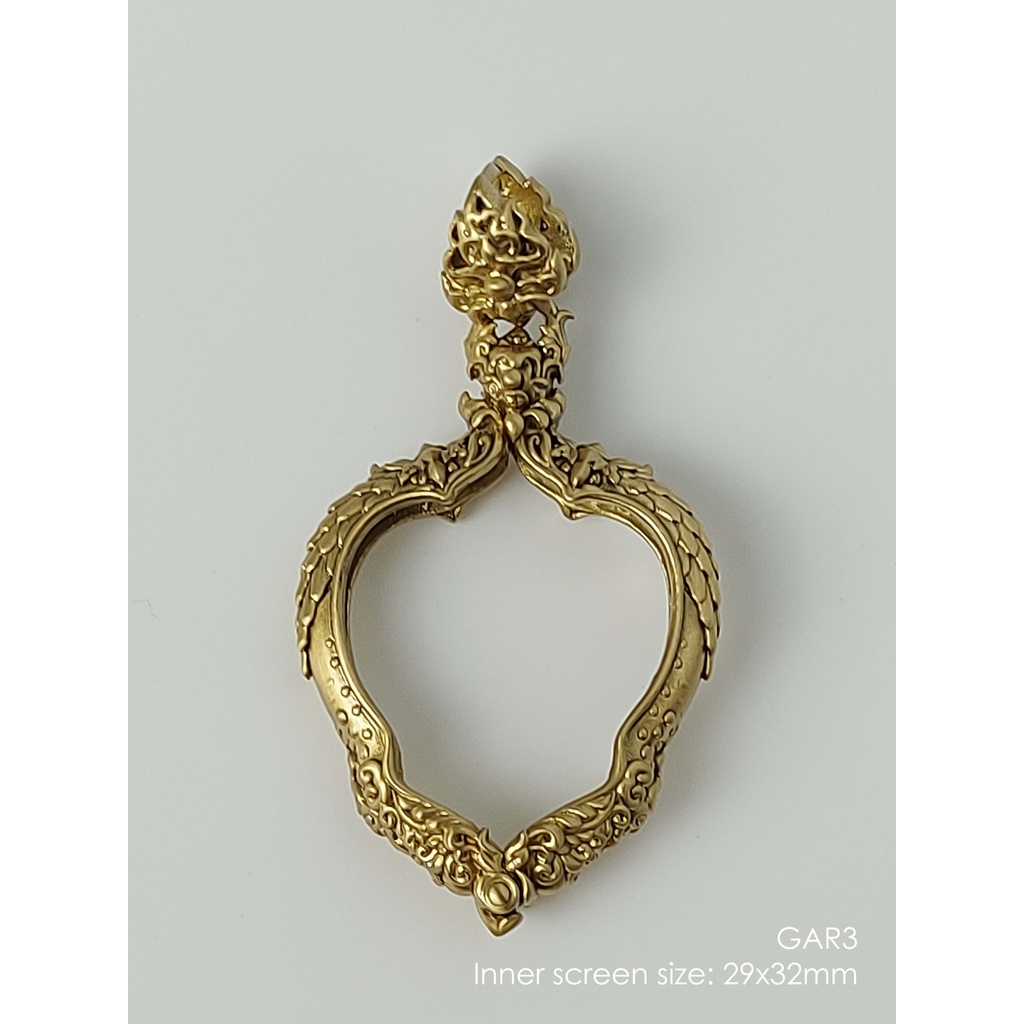 GAR3Brass Garuda3 amulet casing 29x32mm กรอบพระทองเหลือง พญาครุฑ พิมพ์ใหญ่ หลวงพ่อวราห์