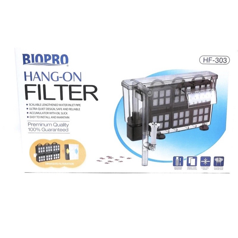 Biopro Hang On Back HF - 303 Power Aquarium Filter(Biological Filtration for Fresh Water)