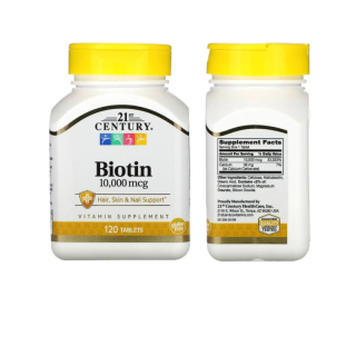 (พร้อมส่ง) 21st Century, Biotin, 10000 , 800 mcg, 110 Easy Swallow Tablets