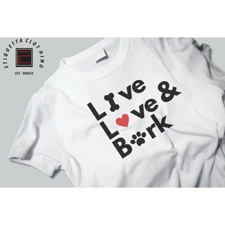 Dog Lover Shirt - Live Love Bark ฤดูร้อนแขนสั้นเสื้อยืดการ์ตูนญี่ปุ่นอะนิเมะหลวมป่าคู่รักชายและหญิงสามารถสวมใส่ได้