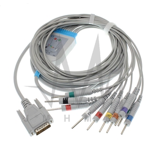 Compatible with Edan SE1 SE3 SE12 SE601 601A 1200 express EKG Monitor 10 Lead ECG Cable,Snap/Banana/Din/Clip/Animal VET