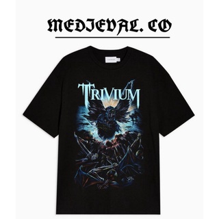 เสื้อยืด พิมพ์ลายวง BAND TRIVIUM TRIVIUM DISTRO สีดํา สําหรับผู้ชาย และผู้หญิง