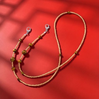 สร้อยคล้องแมส คล้องแว่นตา ประดับหิน Tigers Eye แท้