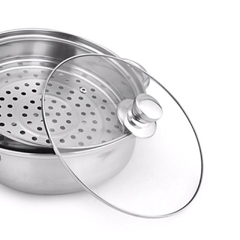 หม้อนึ่ง ซึ้งนึ่ง สแตนเลส 2 ชั้น (ฝาแก้ว) ขนาด 28 cm - รูปที่ 2