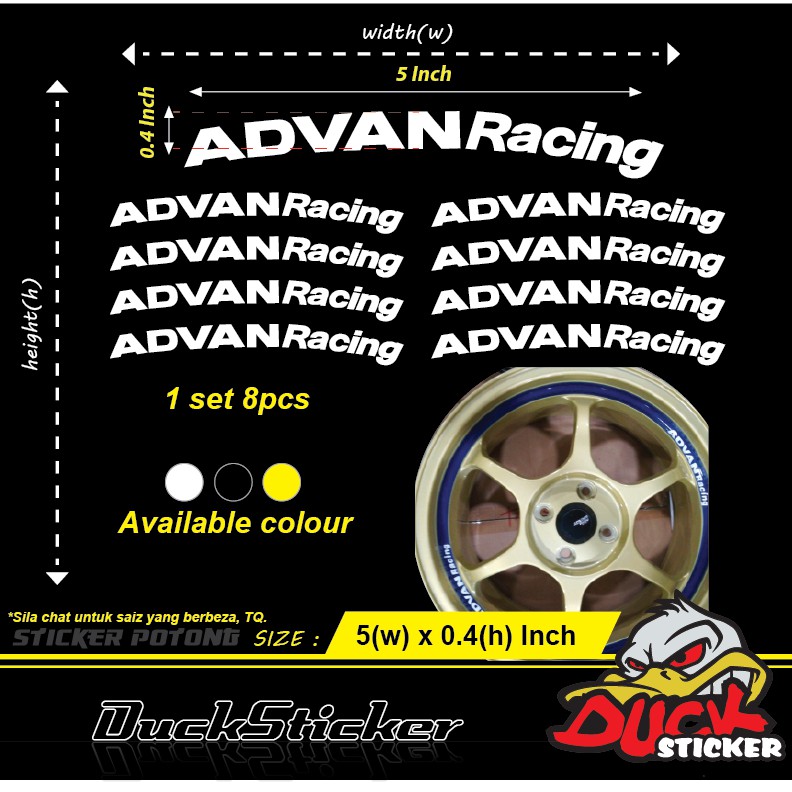 ADVAN RACING STICKER (SPORT RIM STICKER) 1SET