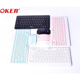 OKER ชุดคีย์บอร์ดเมาส์ไร้สาย Wireless keyboard mouse Combo set รุ่น K885