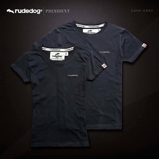 Rudedog เสื้อคอกลม ชาย หญิง  รุ่น เพลสซิเดนส์ สี dark gray