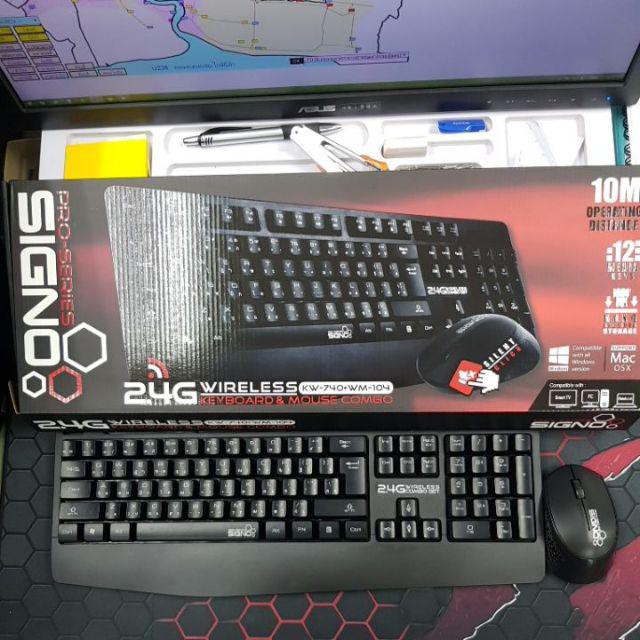 SIGNO Wireless Keyboard+Mouse รุ่น KW-740+WM-104