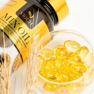 VRICH Mix Oil 30 Solf Capsule น้ำมันสกัดเย็น 5 ชนิด วีริช มิกซ์ออย 1 กระปุก 30 ซอฟแคปซูล