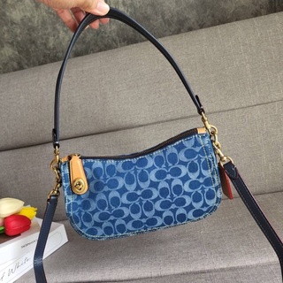 COACH CA103 Swinger In Signature Denim