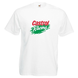 เสื้อยืดแขนสั้นลําลอง คอกลม ลาย Castrol Racing สีขาว ไซซ์ S - 3XL