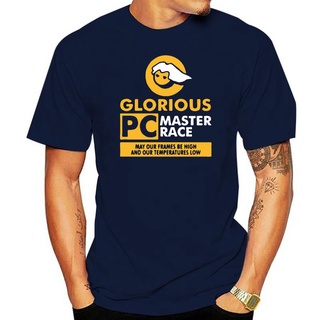เสื้อยืดแขนสั้น คอกลม ผ้าฝ้าย 100% พิมพ์ลาย Glorious PC Gaming Master Race แบบสร้างสรรค์ สําหรับผู้ชายS-5XL